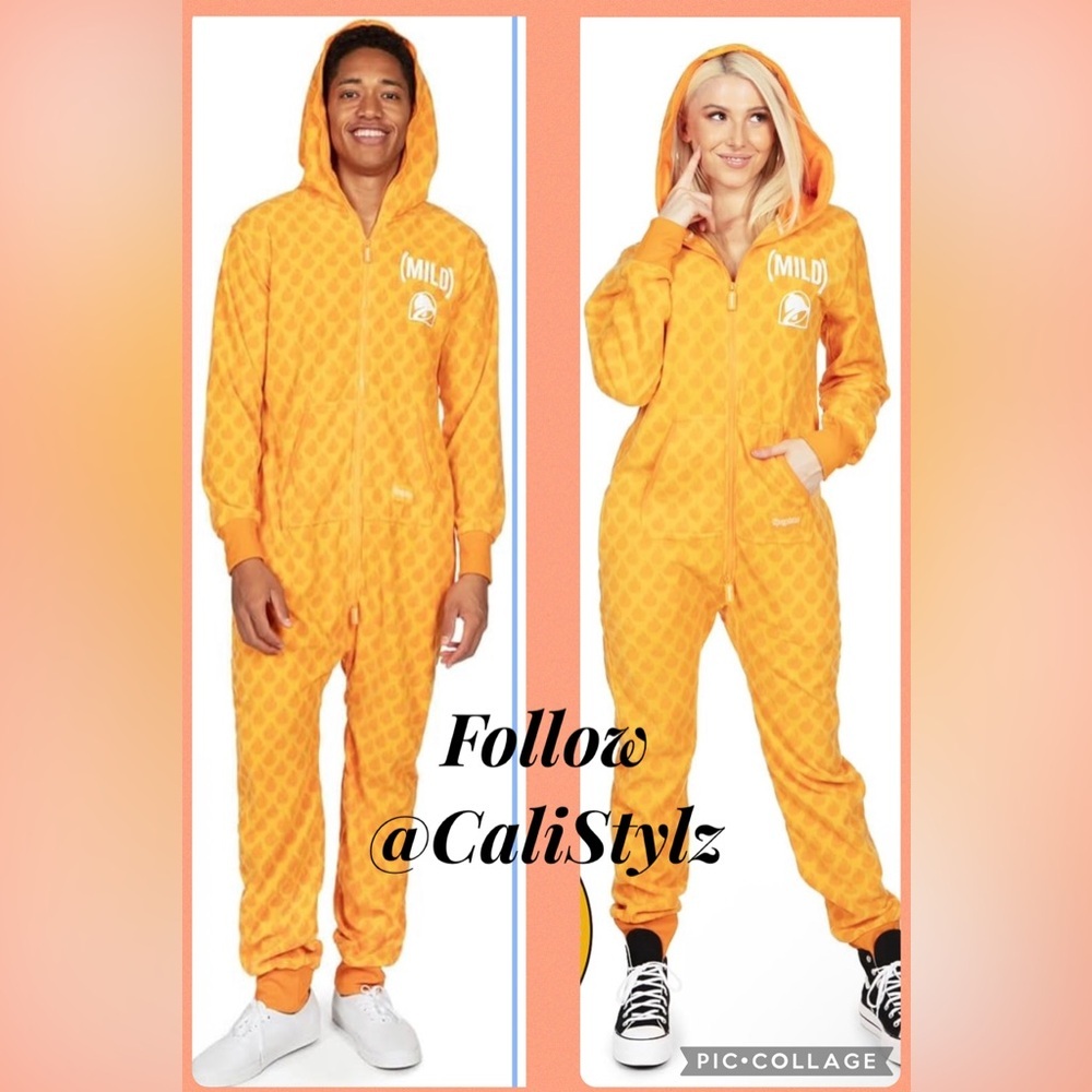 🎃 New! Tipsy Elves Unisex Taco Bell Mild Sauce Costume or Pajama Onesie - Picture 1 of 9